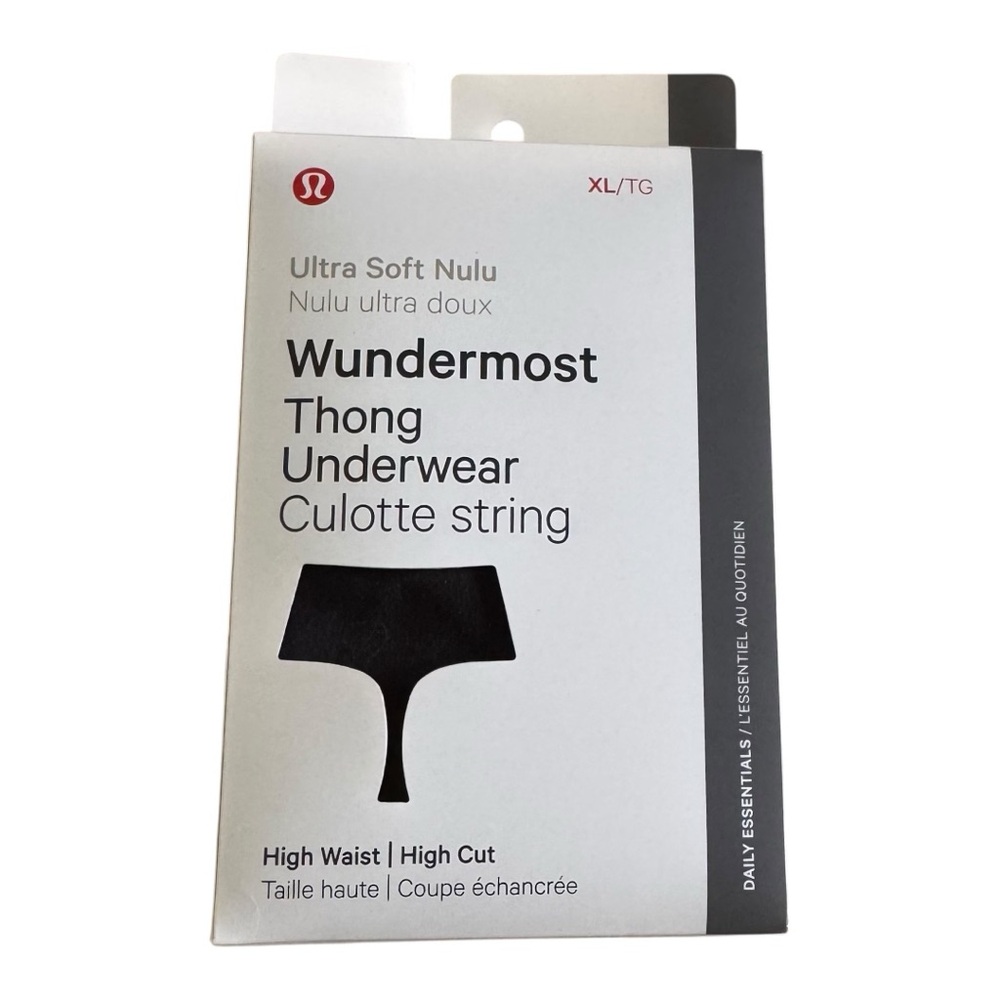 Lululemon Wundermost Thong XL Black Ultra Soft Nulu Underwear High Waist NWT!